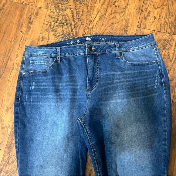 Dip High Rise Skinny Jeans Plus Size 24W Dark Wash Stretch Denim Ankle Casual - Picture 3 of 7